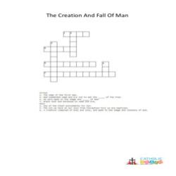 The Creation and the Fall of Man - Cross Word